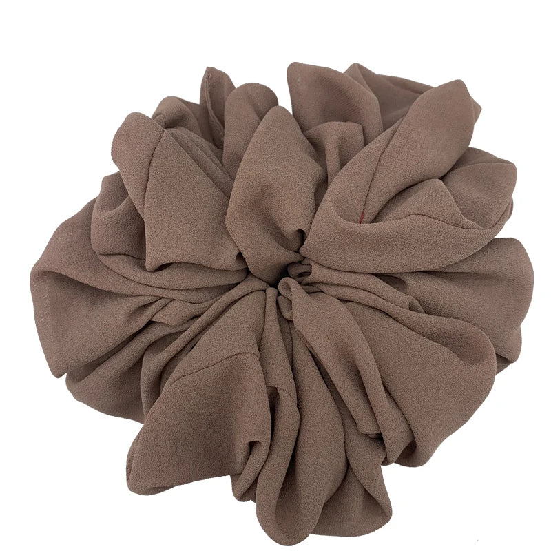 Large stretchy no-slip Hijab volumizers Chiffon hair volumizing scrunchies women hair ties muslim rubbler band hair accessories - NamafadStore