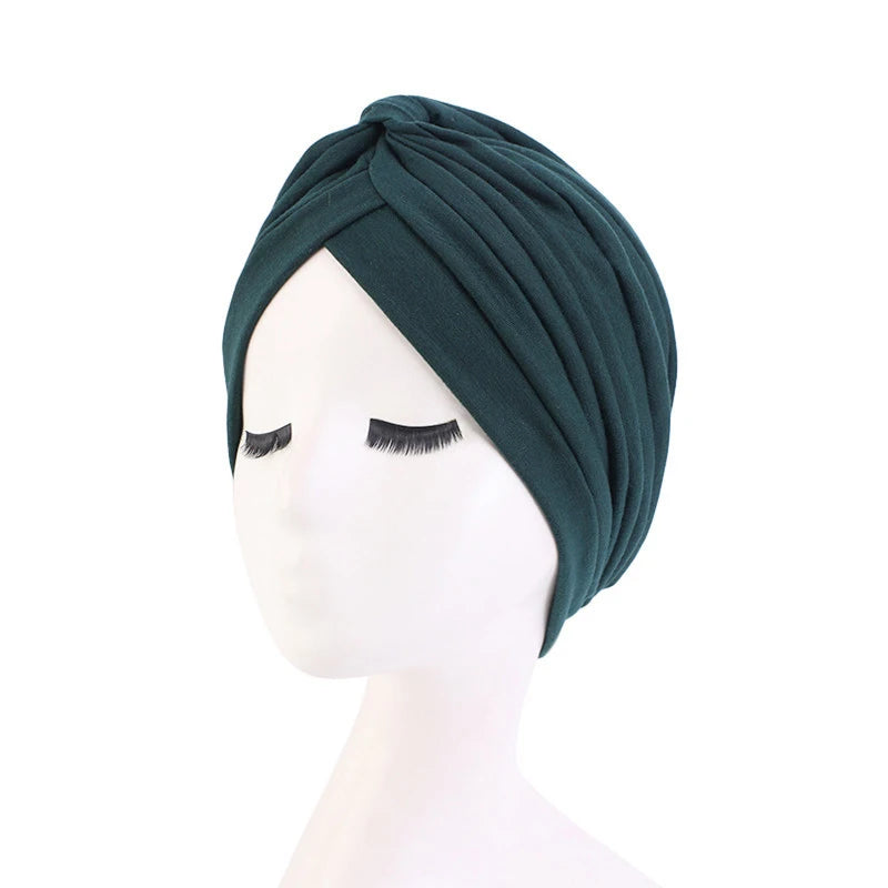 2021 New Crinkle Soft Stretchy Africa Hijab Caps Muslim Wrap Head Turban India Hat Flowers Headtie Chemo Bonnet Ready To Wear - NamafadStore