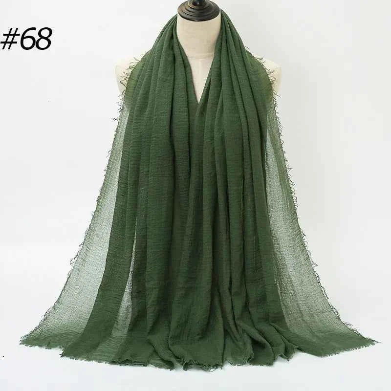 Hot Crinkle Cotton Hijab Scarf Women Scarves Bandana Turban Headscarf Muslim Shawl Africa Wrap Headband Islamic Shawls Headband