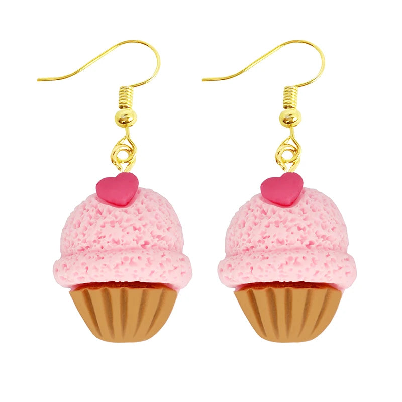 Women Earring Resin Drop Funny Custom Cute Girls Gift Eardrop Kids Food Cookies Ice Cream Bread Avocado Popcorn Chocolate