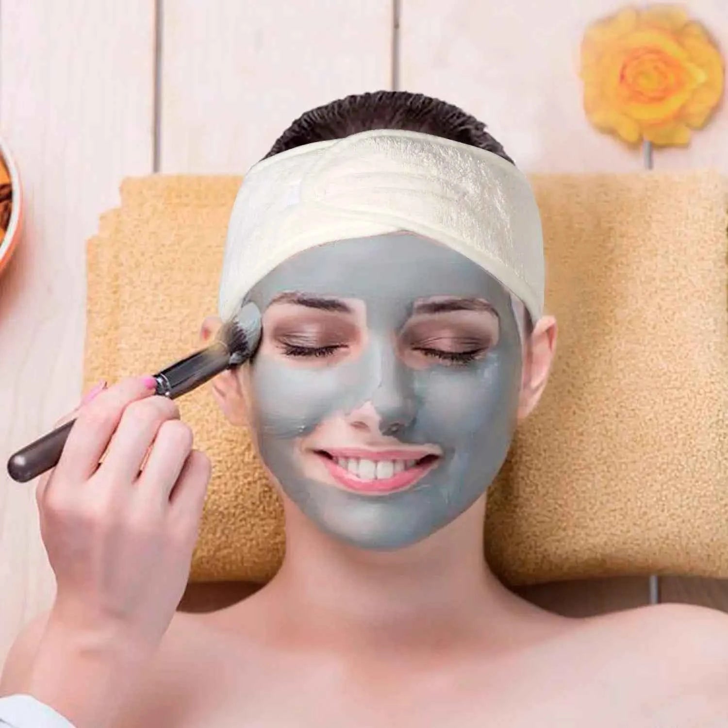 Perm Facial Headband Make Up Wrap Head Cloth Headband Adjustable Towel for Face Washing,absorb water hairdresser styling tools