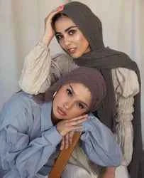 2026 Muslim Fashion Women Crinkle Hijab Scarf Soft Solid Head Scarves Turban Shawls and Wraps Hijab femme musulman kopftuch