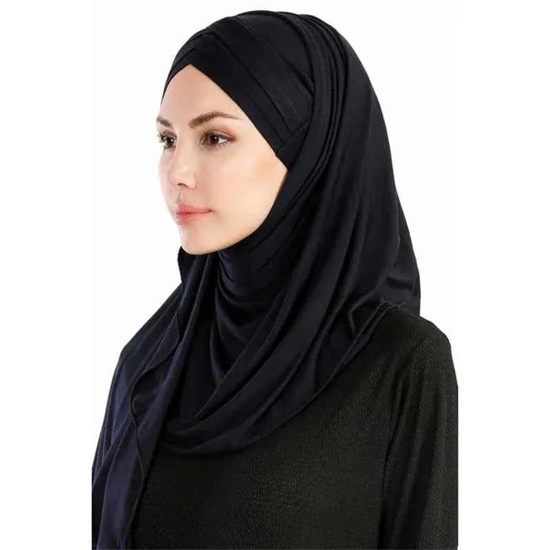2020 muslim jersey instant hijab scarf for women femme musulman ready to wear hijabs underscarf cap and headscarf two in one