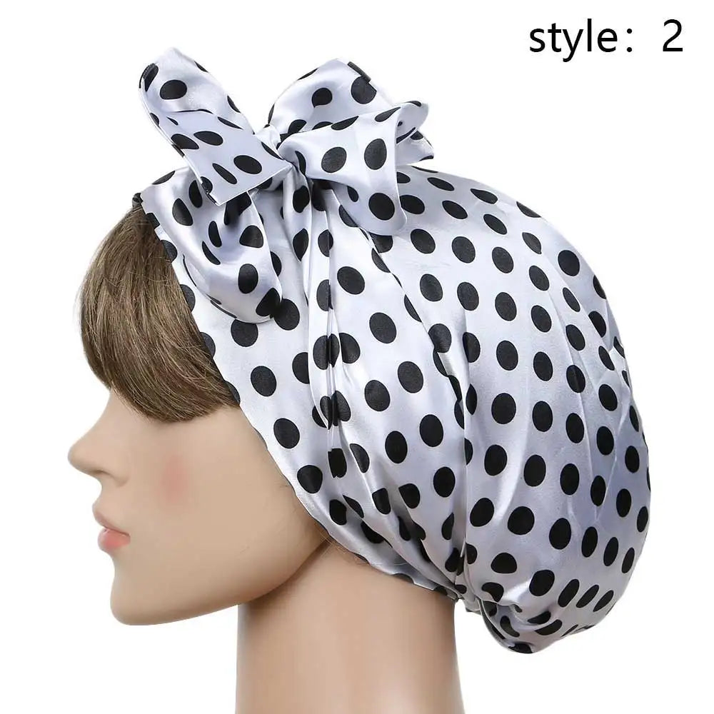 Women Fashion Sleeping Bonnet Cap Soft Pure Silk Sleep Hats Hair Care Wrap Female Night Cap 10 kinds of color