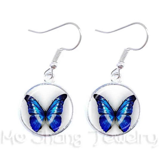 New Arrival 16mm Cabochon Glass Stone Buttons Cabochon Insect Butterfly For Drop Earrings For Women Best Gift For Her