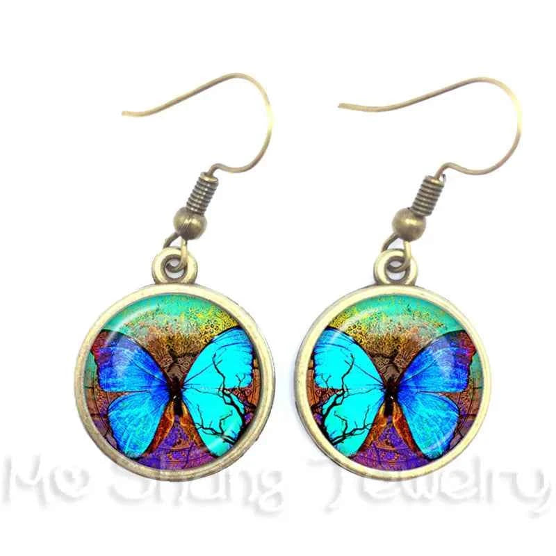 New Arrival 16mm Cabochon Glass Stone Buttons Cabochon Insect Butterfly For Drop Earrings For Women Best Gift For Her