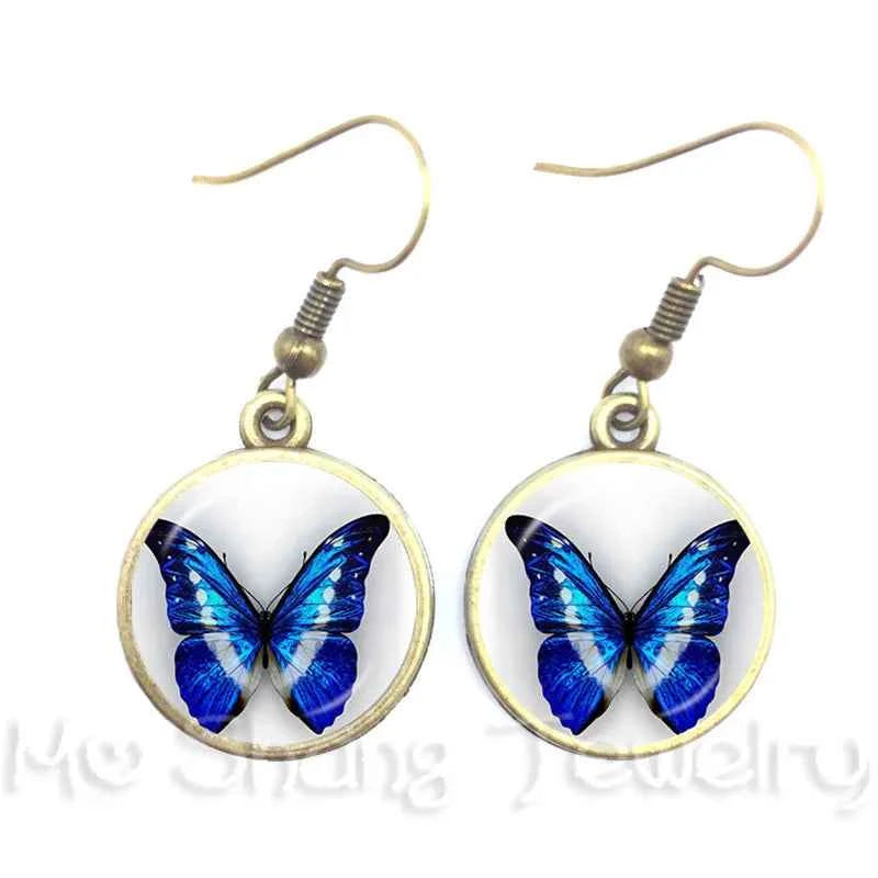 New Arrival 16mm Cabochon Glass Stone Buttons Cabochon Insect Butterfly For Drop Earrings For Women Best Gift For Her