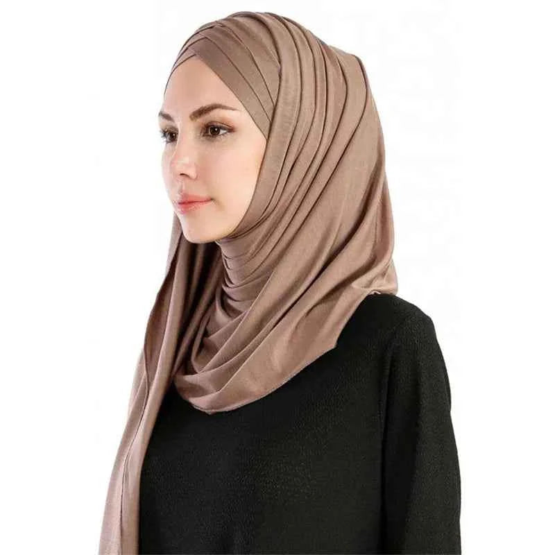 2020 muslim jersey instant hijab scarf for women femme musulman ready to wear hijabs underscarf cap and headscarf two in one