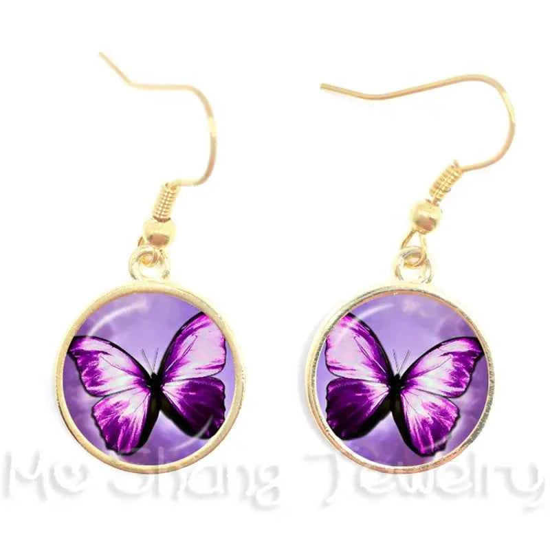 New Arrival 16mm Cabochon Glass Stone Buttons Cabochon Insect Butterfly For Drop Earrings For Women Best Gift For Her