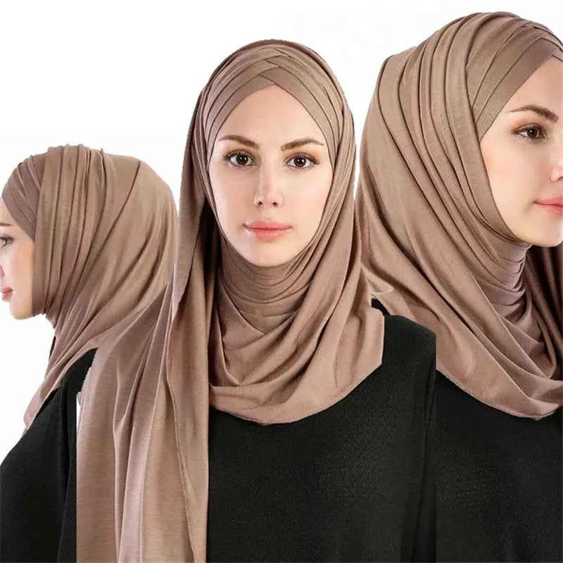 2020 muslim jersey instant hijab scarf for women femme musulman ready to wear hijabs underscarf cap and headscarf two in one