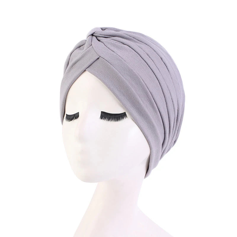 2021 New Crinkle Soft Stretchy Africa Hijab Caps Muslim Wrap Head Turban India Hat Flowers Headtie Chemo Bonnet Ready To Wear - NamafadStore