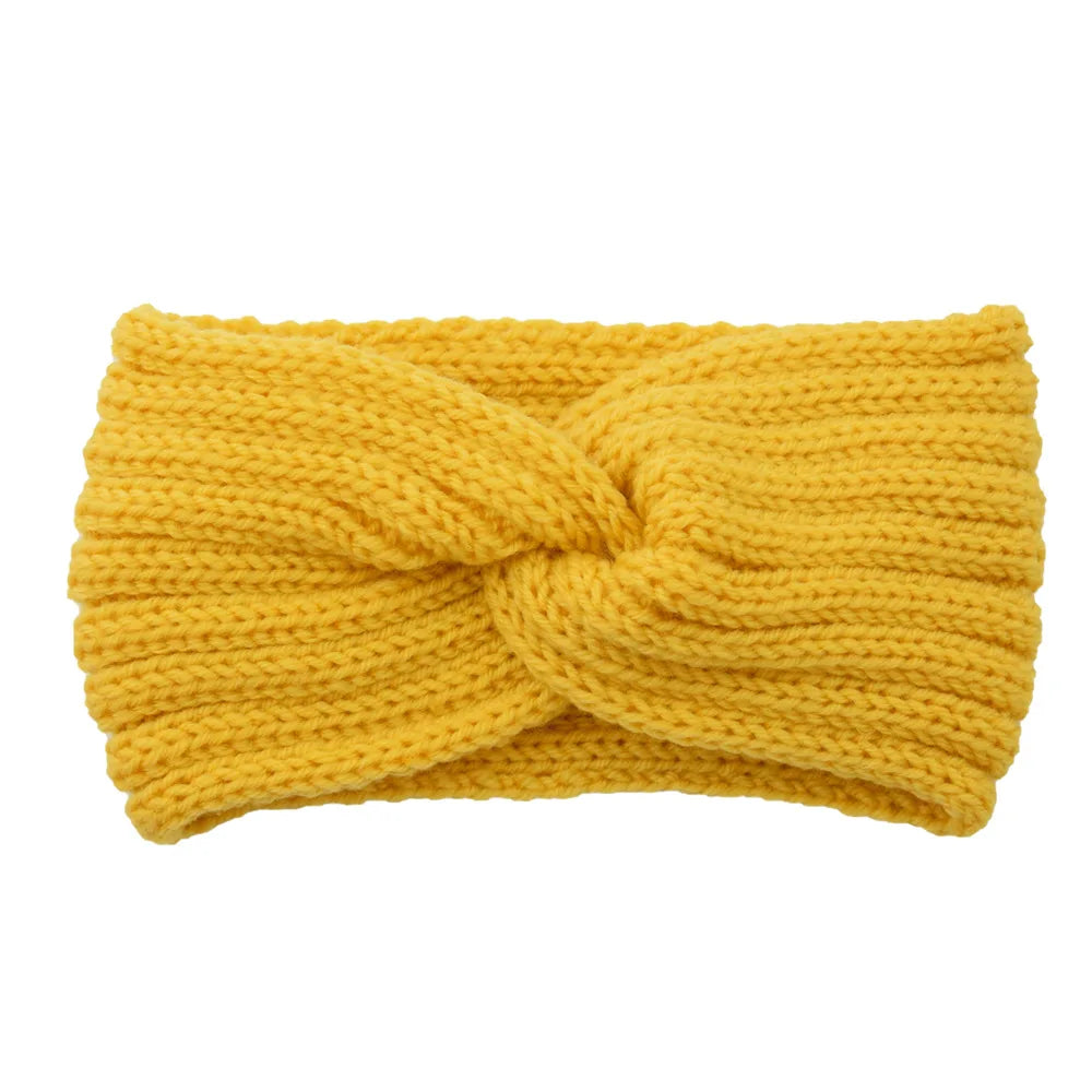 Wool Knitted Knot Cross Headband for Women Autumn Winter Bow Elastic Hairbands Girls Hair Accessories Headwear Hair Bands New - NamafadStore