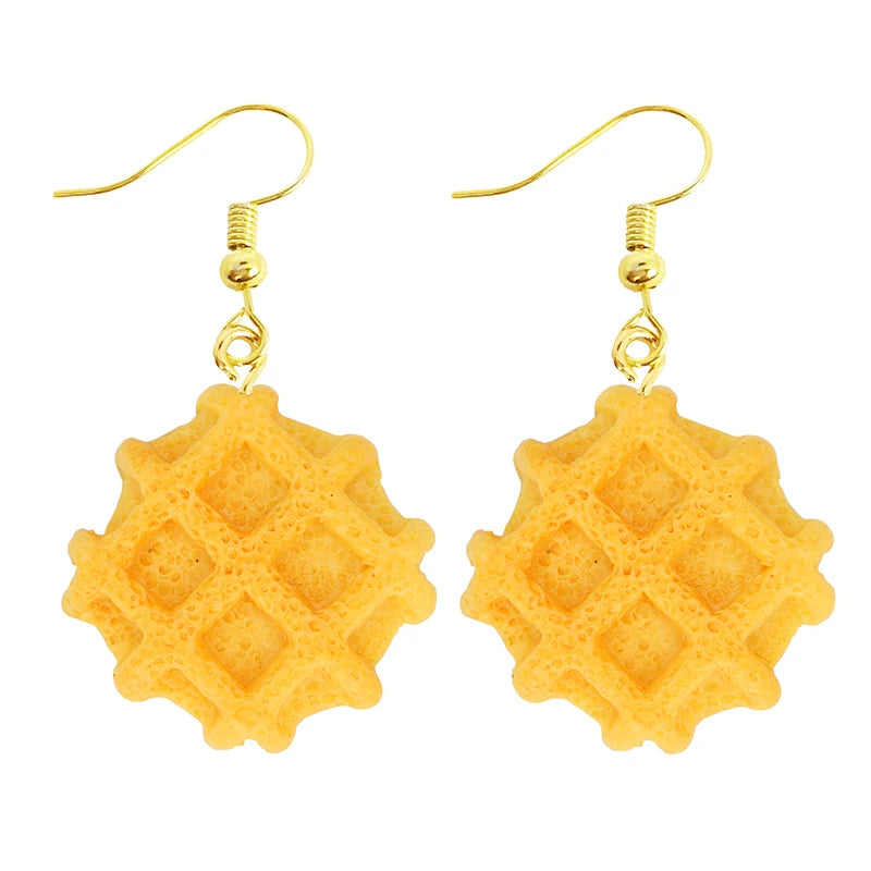 Women Earring Resin Drop Funny Custom Cute Girls Gift Eardrop Kids Food Cookies Ice Cream Bread Avocado Popcorn Chocolate