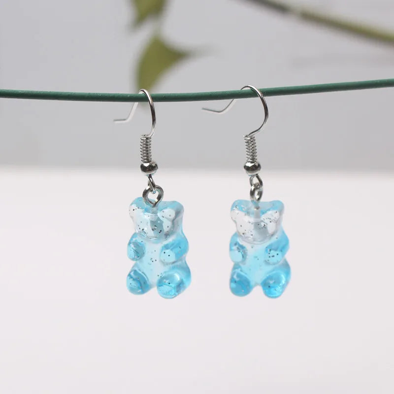 Cute Acrylic Pendants Hook Earrings Sequins Beer Bottle Women Dangle Earrings Korean Fashion Bear Small Earrings pendientes