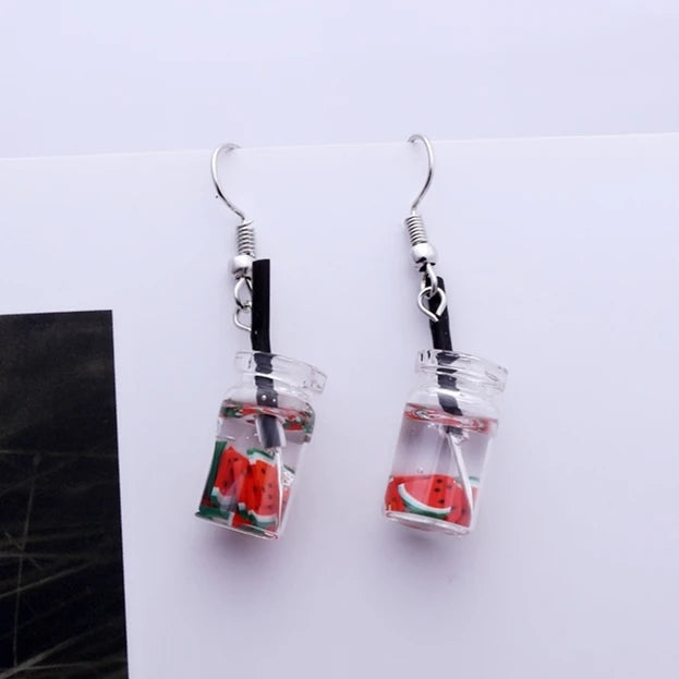 Creative Cute Candy Colorful Animal Gummy Bear Earrings Minimalism Cartoon Design Female Ear Hooks Danglers Jewelry Kids Gift