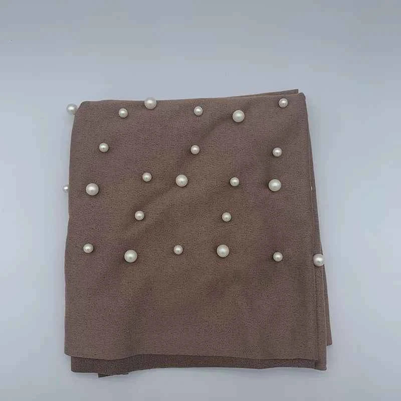 New Muslim Suede Turban Cap – Twist Velvet Beaded Hijab Bonnet for Women