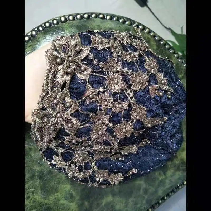 Breathable Lace Beading Turban Hat Summer Female Head Wraps Caps Muslim Women Headscarf Bonnet Ready to Wear Inner Hijabs - NamafadStore