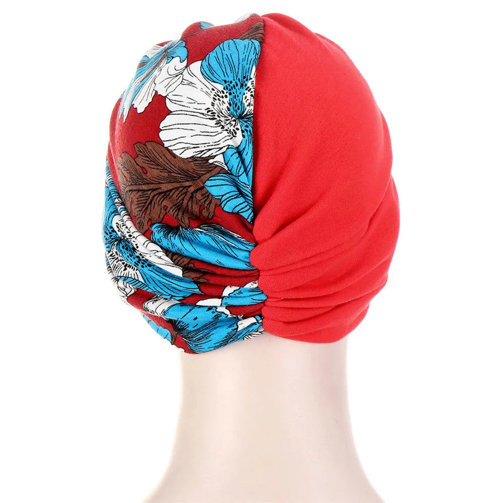 Twist Knot Muslim Women Print Indian Chemo Cap Bonnet Turban Underscarf Cancer Beanies Islamic Arab Strech Femme Headwear Scarf - NamafadStore