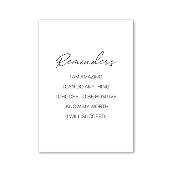 Nordic Motivational Text Art Posters and Prints Letters Canvas Painting Wall Art for Room Decoration Bedroom Home Wall Decor
