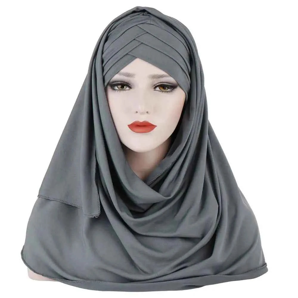 2020 muslim jersey instant hijab scarf for women femme musulman ready to wear hijabs underscarf cap and headscarf two in one