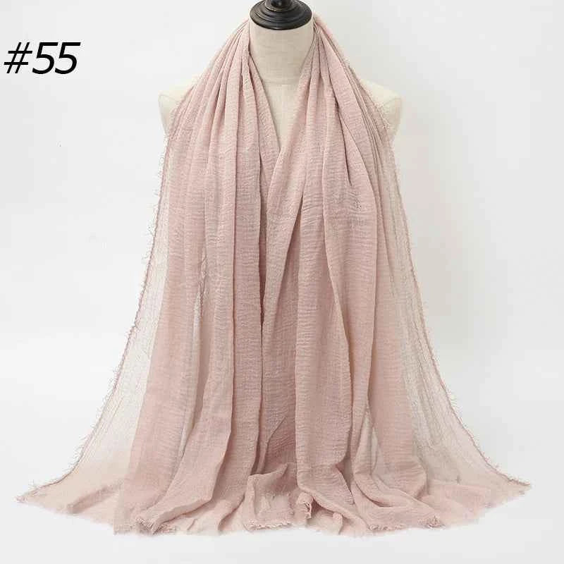 Hot Crinkle Cotton Hijab Scarf Women Scarves Bandana Turban Headscarf Muslim Shawl Africa Wrap Headband Islamic Shawls Headband