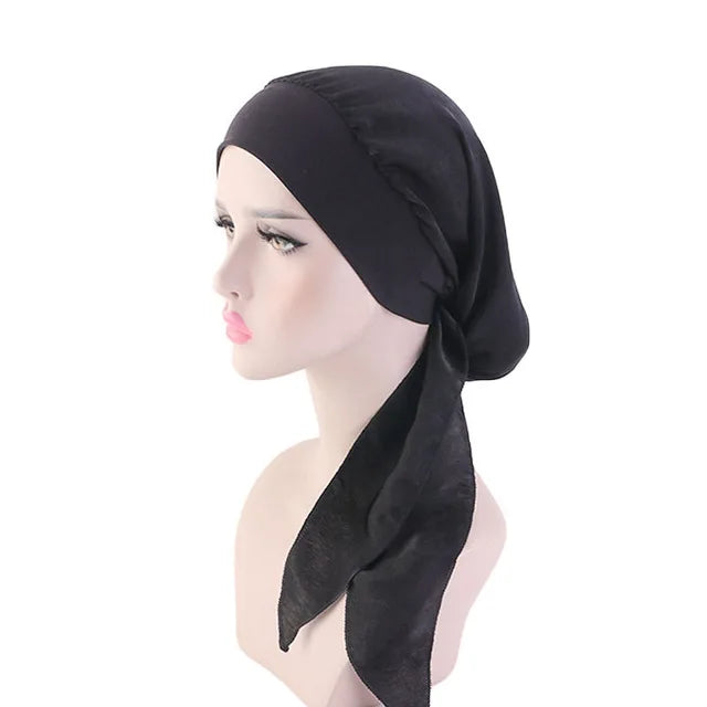 New fashion printed flowers women inner hijabs caps muslim head scarf turban bonnet ready to wear ladies wrap under hijab cap - NamafadStore