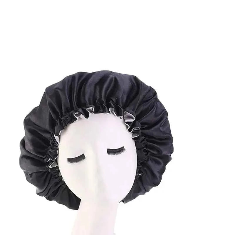 Double-Sided Sleeping Hat Adjustable Nightcap Bathing Hat Girl Sleep Protector Tool