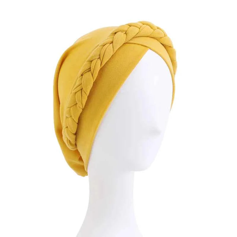 Bohemian Handmade Braid Turban – Slouchy Cross Bandana Hat for Women’s Muslim Hijab & Hair Loss