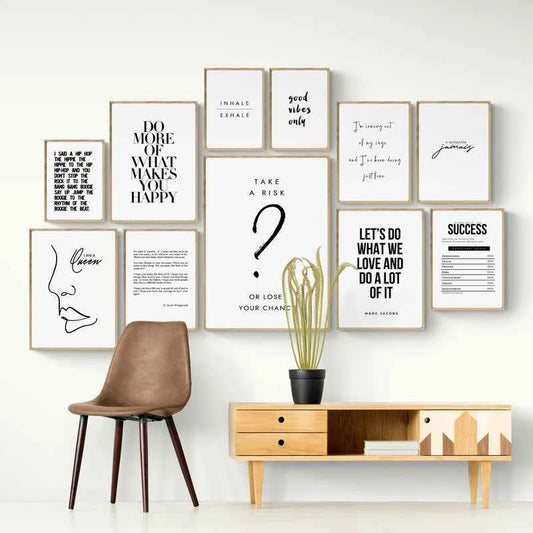 Canvas Painting Quotes Letters Wall Art Kitchen Posters and Prints Ofiice Black and White Wall Pictures for Living Room