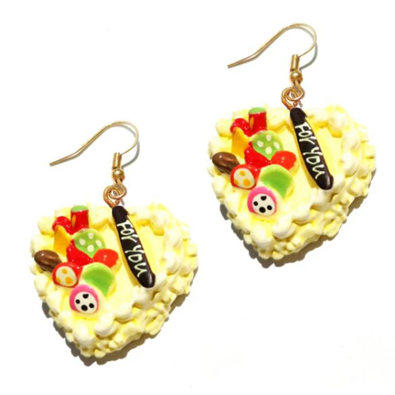 Earring For Women Resin Drop Custom Made Handmade Cute Girls Sweet Gift Cookies Macaron Cake Food Donuts