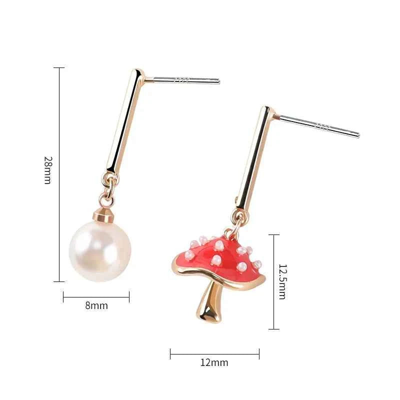 Makersland Unique Earring For Women Cute Mushroom Hoops Gold Color Sweet Butterfy Bee Earrings Trendy Designer Jewelry Luxury