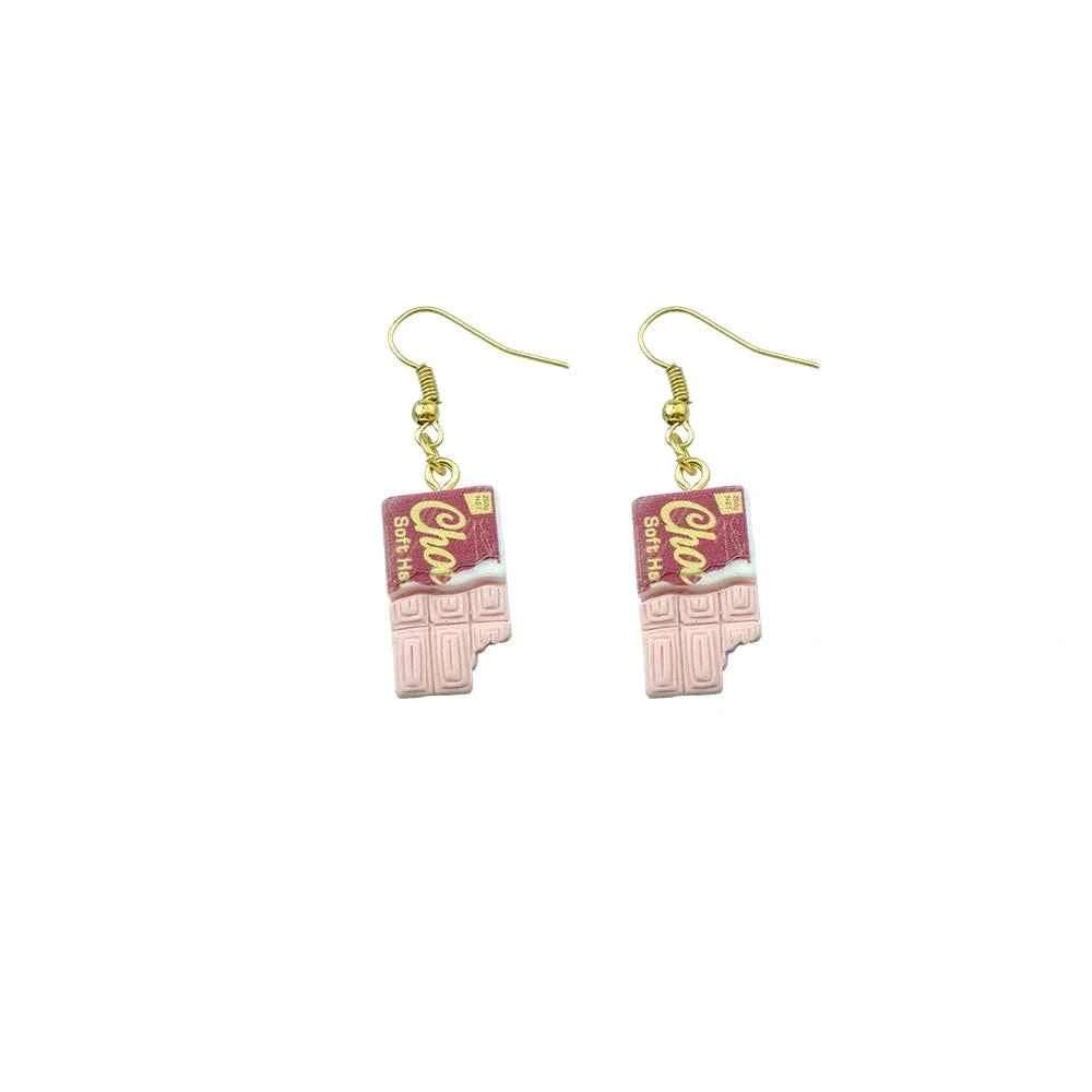 Cute Donuts Chocolate Earring For Women Resin  Biscuits Drop Earrings Children Handmade Jewelry DIY Gifts