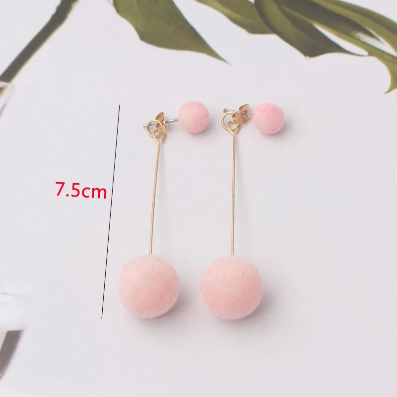 Pink Color Dangle Earrings for Women Korean Fashion Flower Long Hanging Earrings Butterfly Heart Pendants Twist Drop Earrings