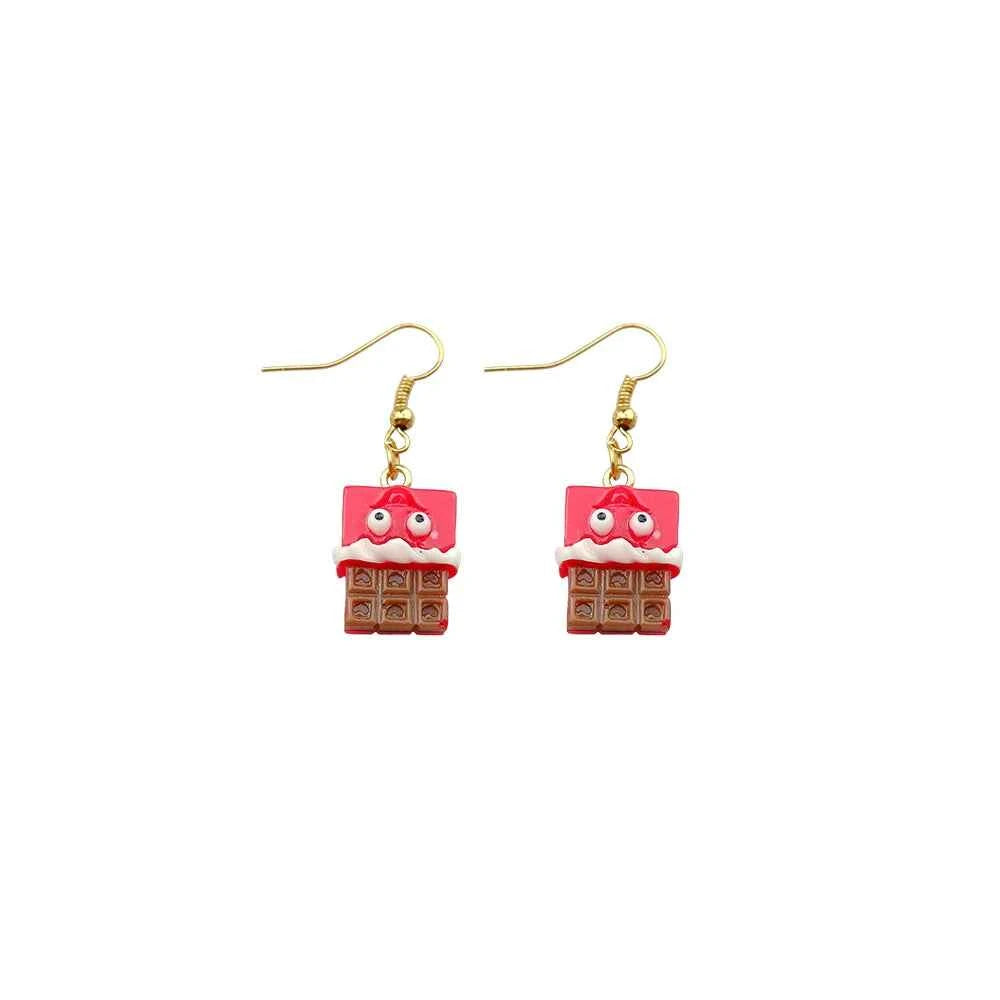 Cute Donuts Chocolate Earring For Women Resin  Biscuits Drop Earrings Children Handmade Jewelry DIY Gifts