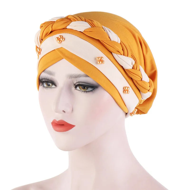 Head Scarf for Muslim Women Solid Cotton Turban Bonnet Hijab Caps White Pearl Inner Hijabs Femme Musulman Arab Wrap Turbantes - NamafadStore