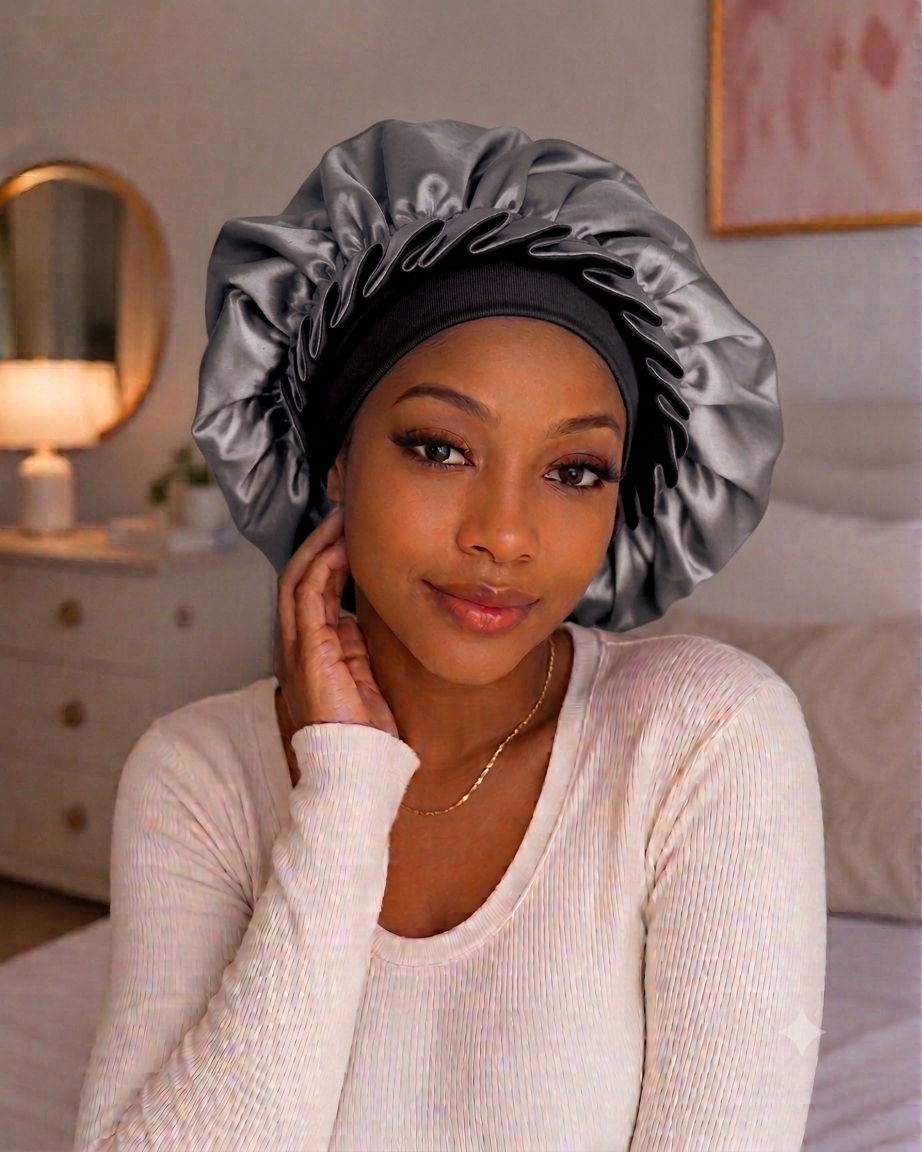 Lace Luxury Sleep Hat for Women – Soft Hair Cap for Curly Hair