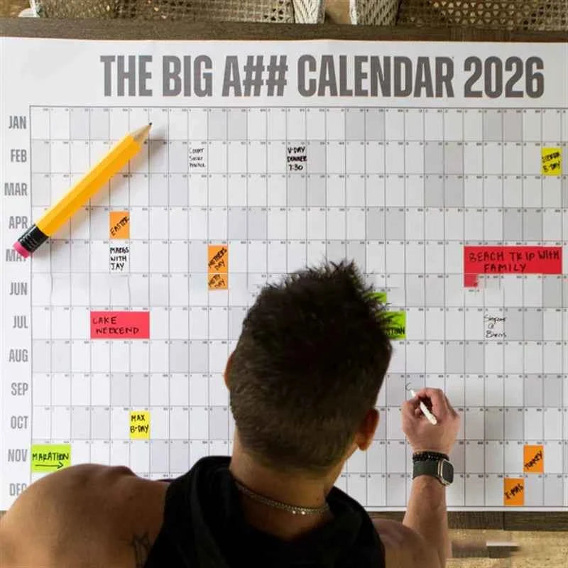 The Big A#Calendar 2026 Calendar Planner Sheet Schedule Sticker Planner Target 365 Days Planner Sheet To Do List Office Supplies