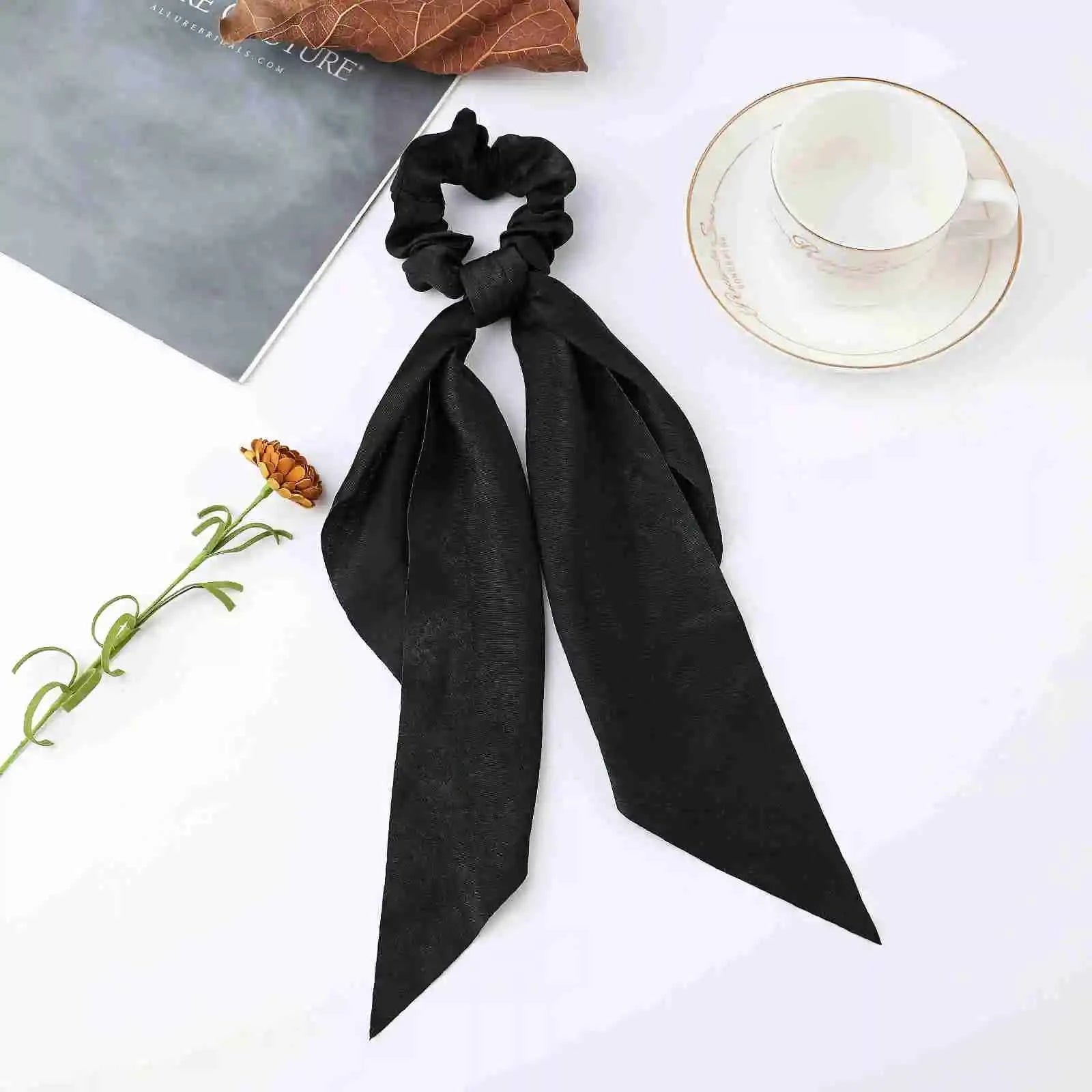 Fashion Dots Scrunchies Long Hair Rope Korean Hair Ties for Women Ponytail Scarf Sweet Elastic Hair Band Hair Accessories