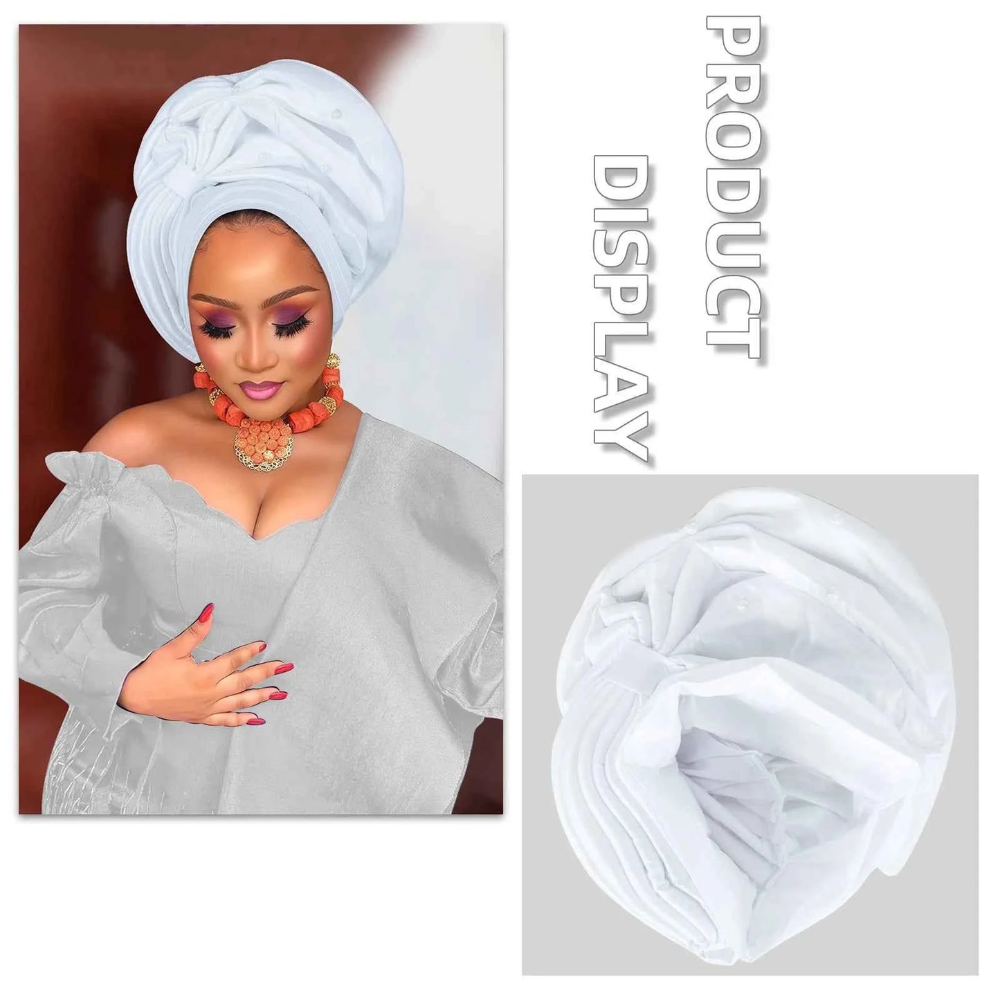 Nigeria Wedding Geles Shiny Turban Cap for Women Muslim Hijab Bonnet Head Wrap African Autogele Headties Already Made Headpiece