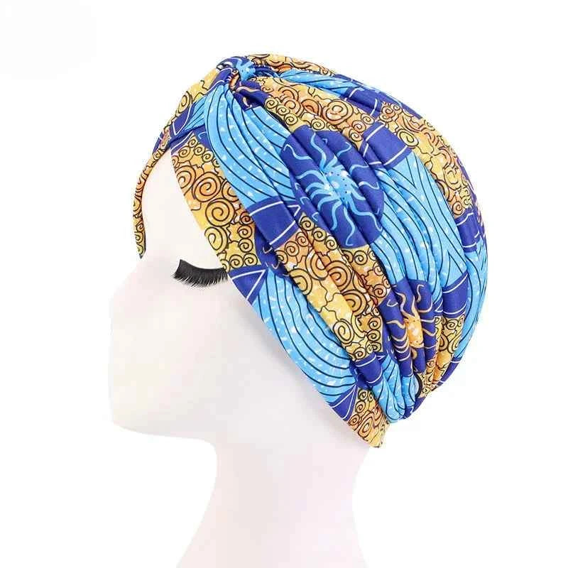 Women Printed Knot Turban Indian Muslim Headwraps Chemo Cap Hijab Beanie Bonnet Head Wrap Bandanas Hair Loss Headscarf