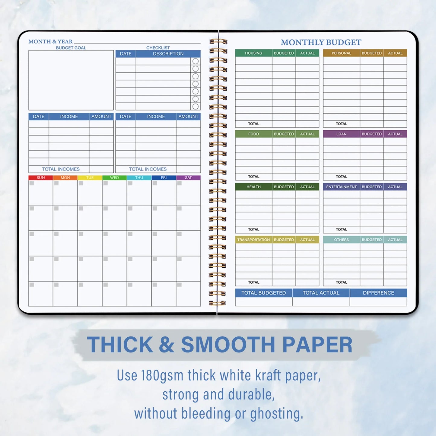 Monthly Budget Planner & Expense Tracker – Financial Organizer for 2025–2026