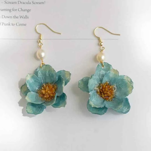 Multicolor Natural Flower Earrings Handmaking Epoxy Resin Natural Flower Earrings Unique Plant Earring Floral Jewelry Wholesale