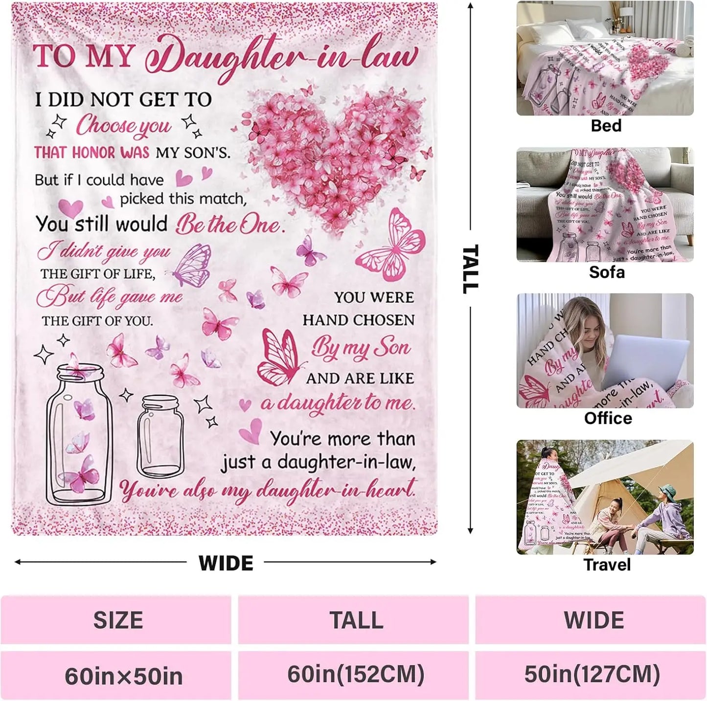 Daughter-in-Law Blanket from Mom – Heartfelt Mother’s Day Gift for Daughter