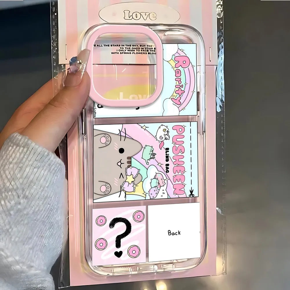 Cute P-Pusheens Cat Phone Case For iPhone 17e 17 16 16e 15 14 13 12 11 Mini Pro Max X XR XSMax 7 8 Air Plus Transparent