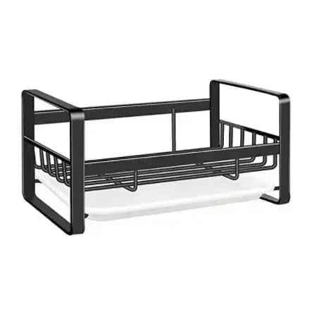 Stainless Steel Black Silver Sponge Holder Kitchen Sink Rag Rack Stand Cleaning Brush Organizer Storage Rack Kitchen Accessories