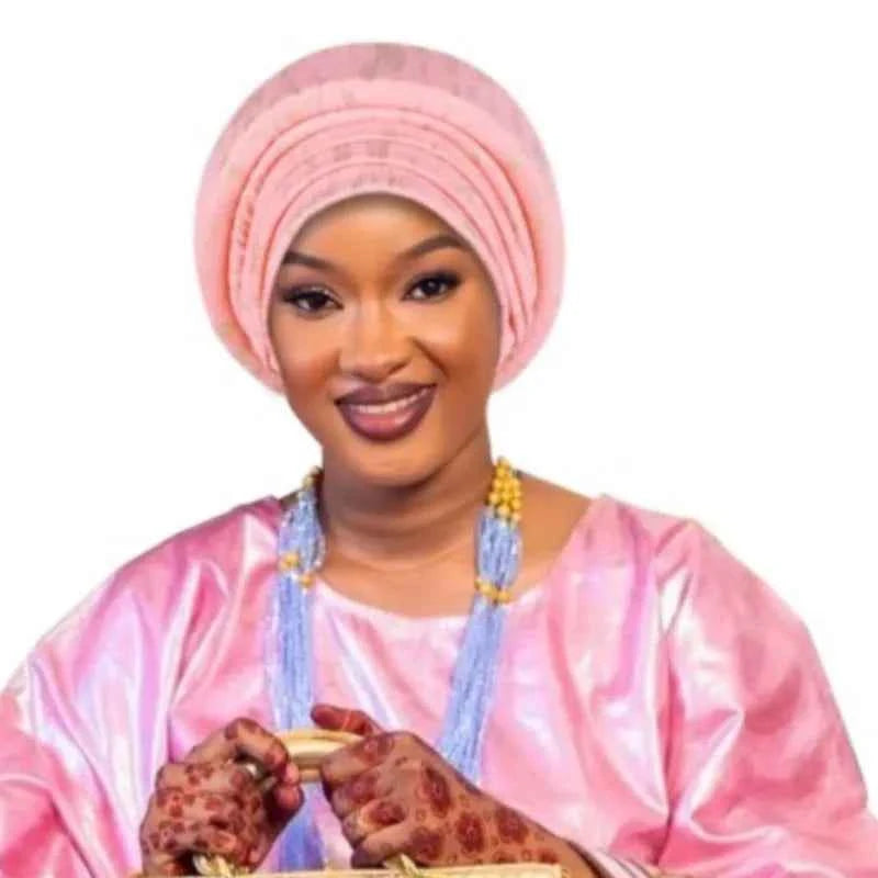 Glitter Full Body Pleated Turban Cap for Women 2025 Lady Head Wraps Muslim Headscarf Hat Turbante Mujer African Headpiece