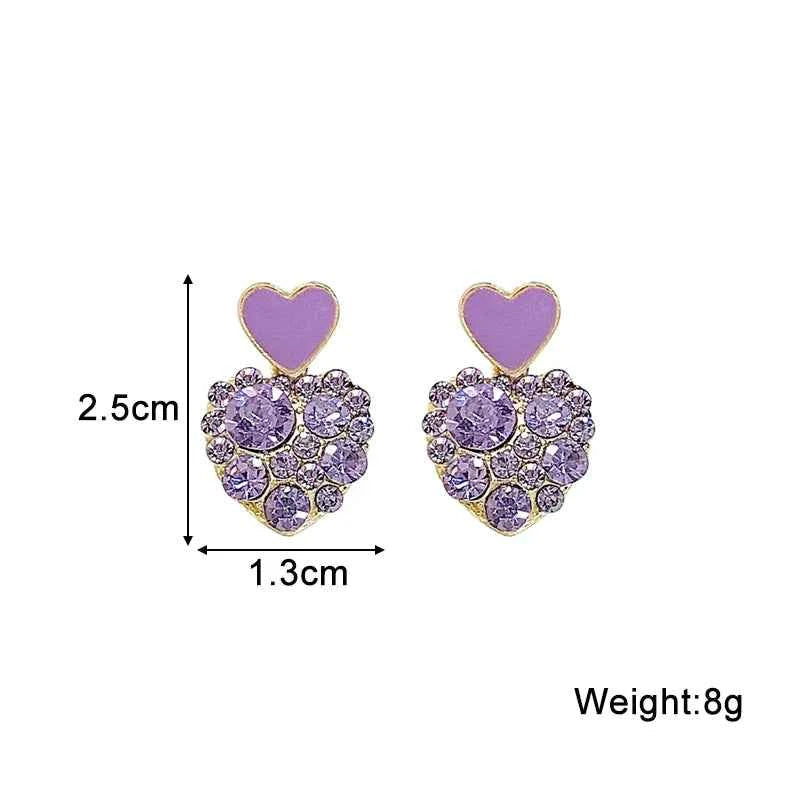 Purple Color Women Dangle Earrings Small Round Unusual Earrings Fashion Flower Butterfly Hanging earrings pendientes mujer