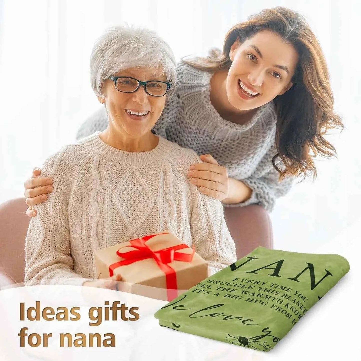 1PC Gift Blanket To Nana to Grandma Flannel Thin blankets for birthday gifts Mother's day festival Perfect gifts four season use