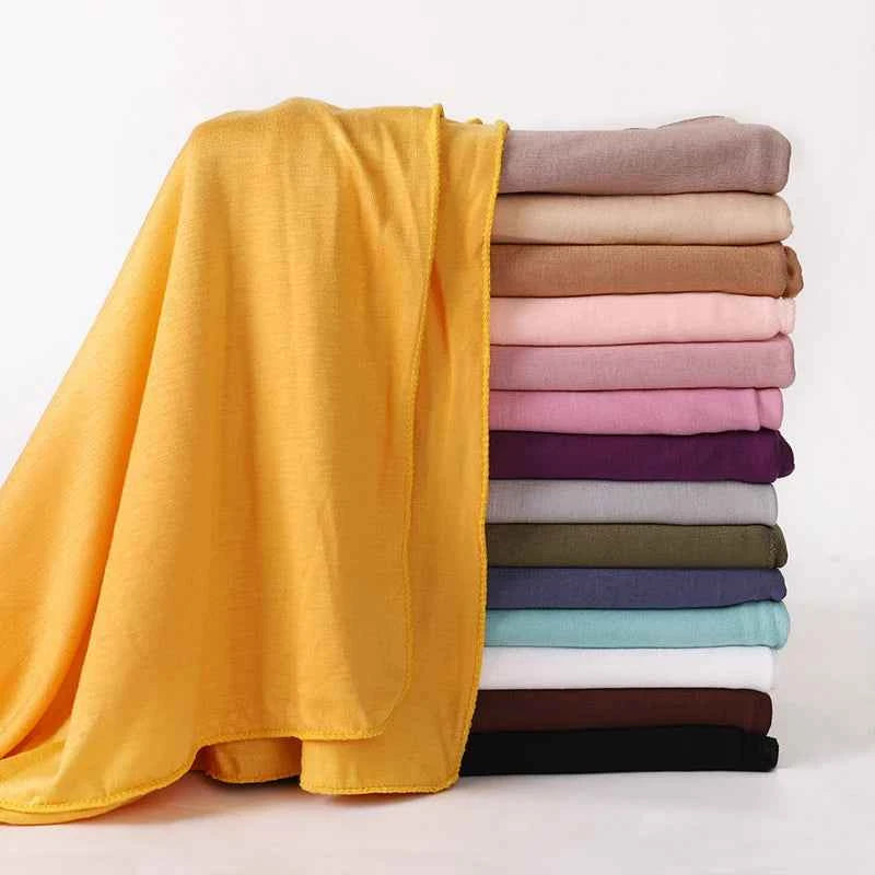 Modal Cotton Jersey Hijab Scarf Long Muslim Shawl Plain Soft Turban Tie Head Wraps For Women Africa Headband 170x60cm