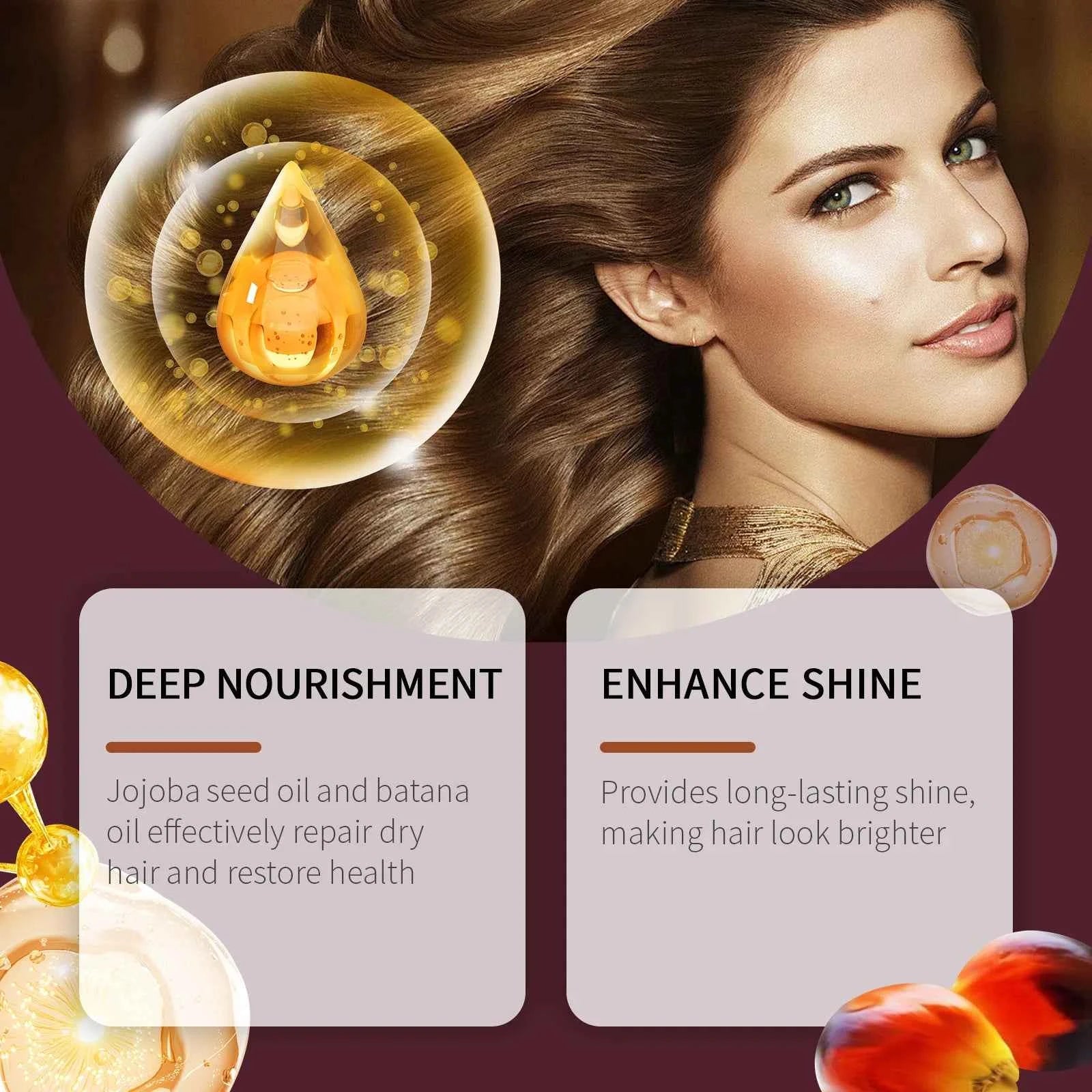 Batana Strengthening Hair Shampoo Conditioner Anti Frizzy Moisturizing Scalp Soften Hair Smoothing Repair Damaged Hair Care Set